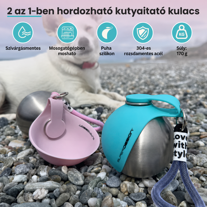 NyalóMancs kutyás kulacs beépített tállal