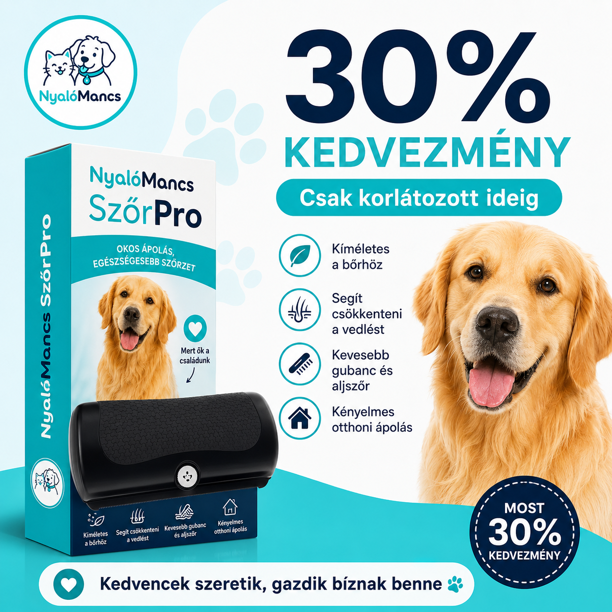 NyalóMancs SzőrPro szőreltávolító kefe