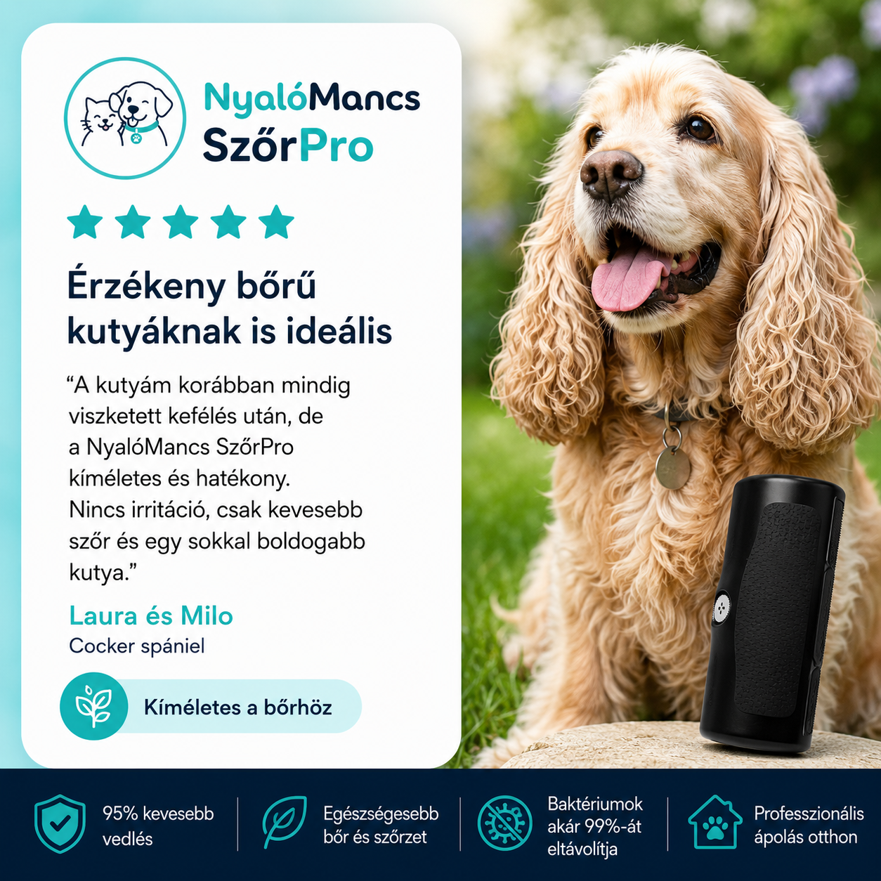NyalóMancs SzőrPro szőreltávolító kefe