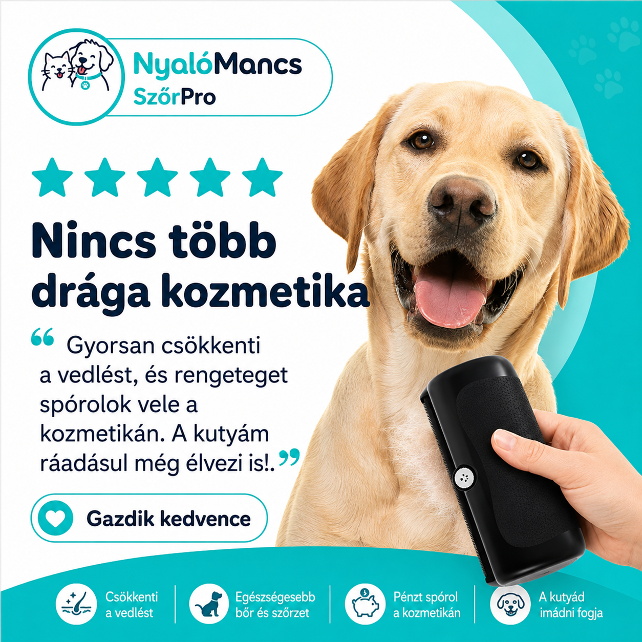 NyalóMancs SzőrPro szőreltávolító kefe